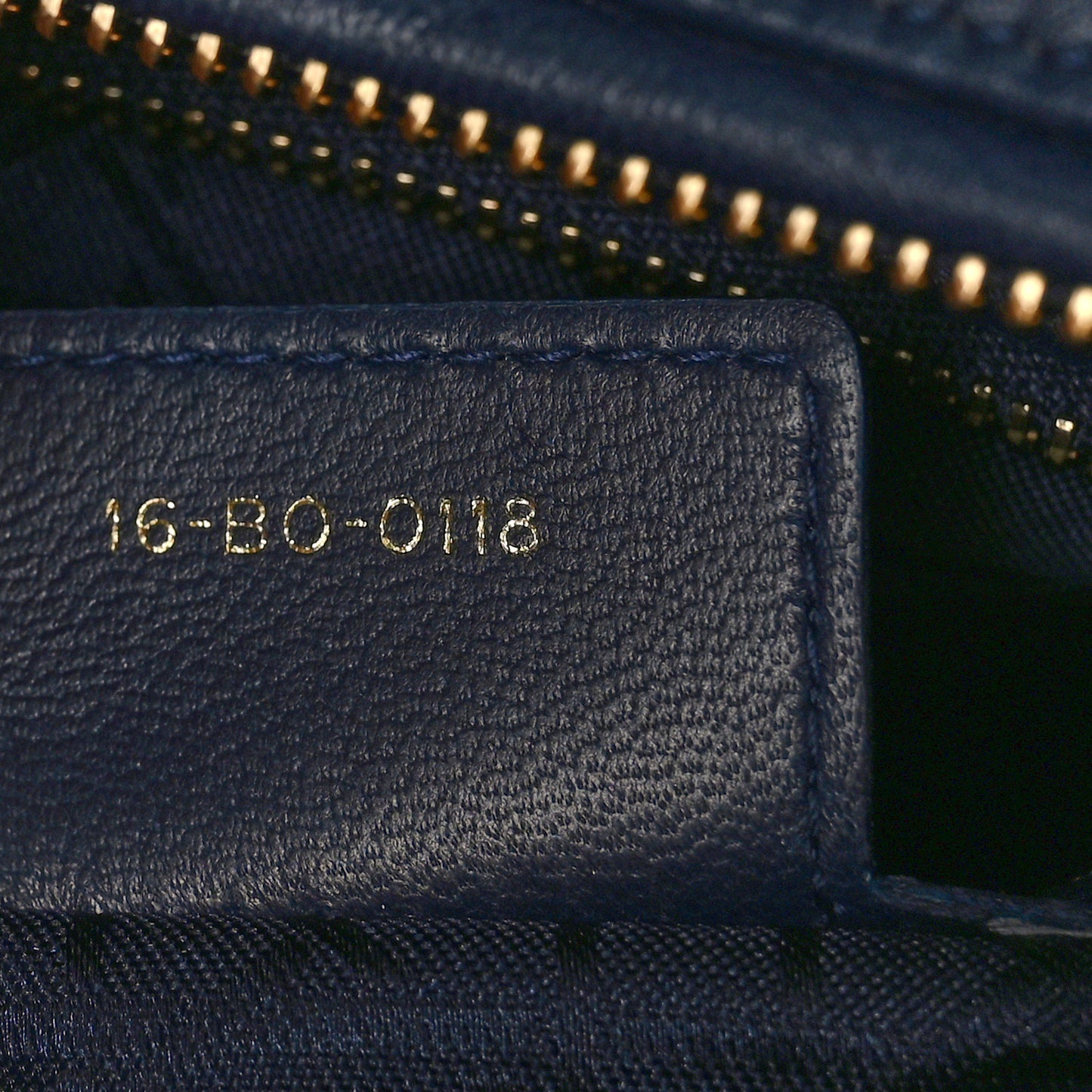 Lambskin Cannage Large Lady Dior Navy Blue