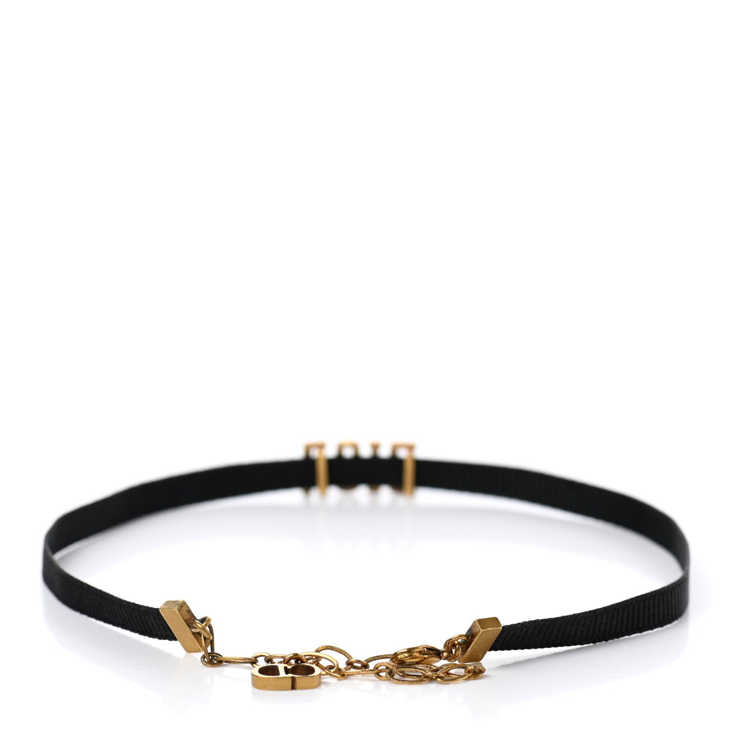Grosgrain Ribbon J'Adior Logo Choker Necklace Black