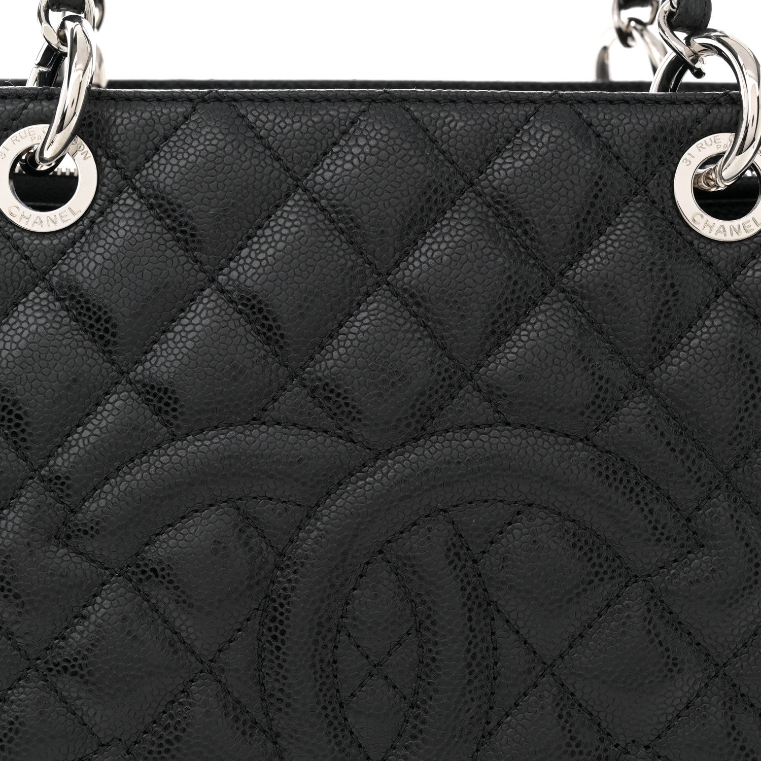Chanel Caviar Quilted Grand Shopping Tote GST Black 10 of 13