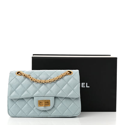 Chanel Aged Calfskin Quilted 2.55 Reissue Mini Flap Light Blue 11 of 11