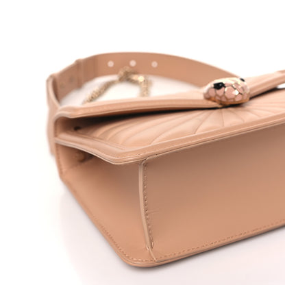 Bulgari Quilted Nappa Smooth Calfskin Serpenti Forever Diamond Blast Sunshine Shoulder Bag Beige 8 of 11