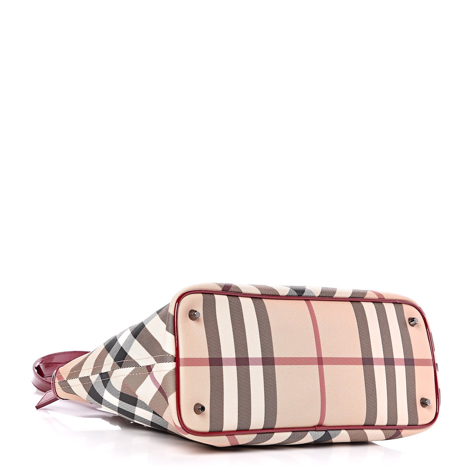 Burberry Patent Nova Check Shopper Tote Red 4 of 10