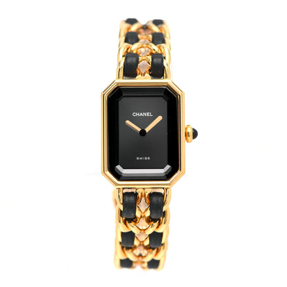 Chanel Stainless Steel Lambskin 20mm Chain Premiere Quartz Watch Gold L 1 of 4