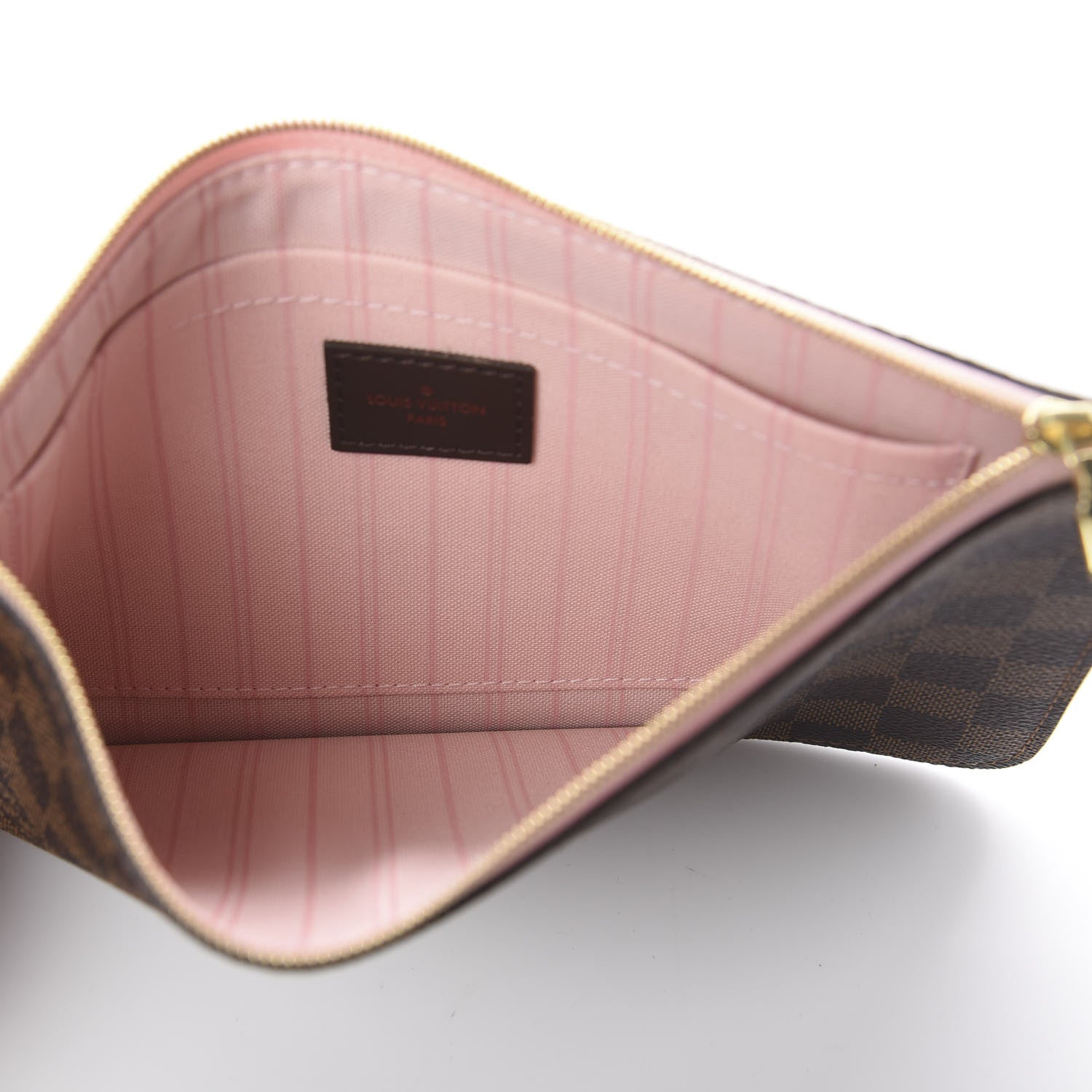 Louis Vuitton Damier Ebene Neverfull MM GM Pochette Rose Ballerine 4 of 5
