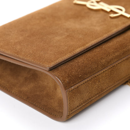 Saint Laurent Suede Cassandre Tassel Clutch Tan 6 of 12