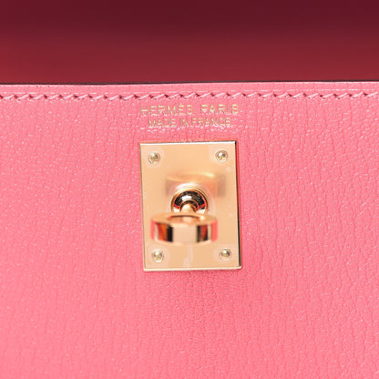 Hermes Chevre Mysore Mini Kelly Sellier 20 Rose Lipstick 25 of 31