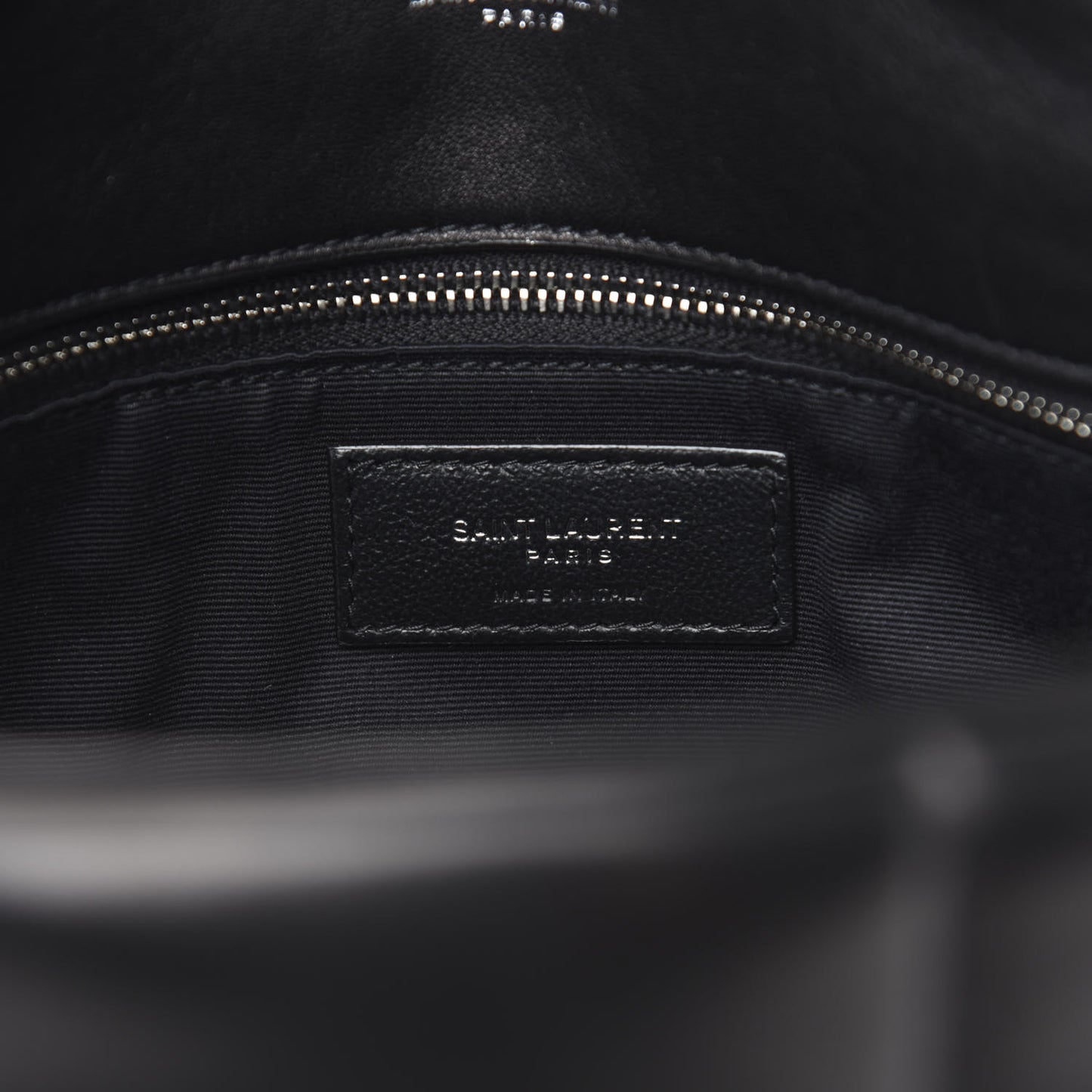 Lambskin Quilted Medium Loulou Puffer Monogram Chain Satchel Black