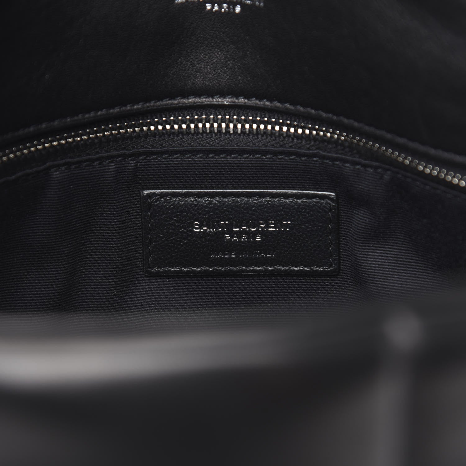 Saint Laurent Lambskin Quilted Medium Loulou Puffer Monogram Chain Satchel Black 7 of 11