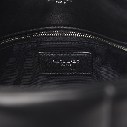 Saint Laurent Lambskin Quilted Medium Loulou Puffer Monogram Chain Satchel Black 7 of 11