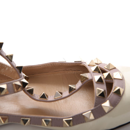 Valentino Garavani Patent Rockstud Cage Ballerina Flats 36 Light Ivory Poudre 14 of 17