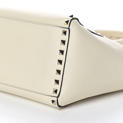 Valentino Garavani Vitello Small Rockstud Double Handle Tote Ivory 9 of 12