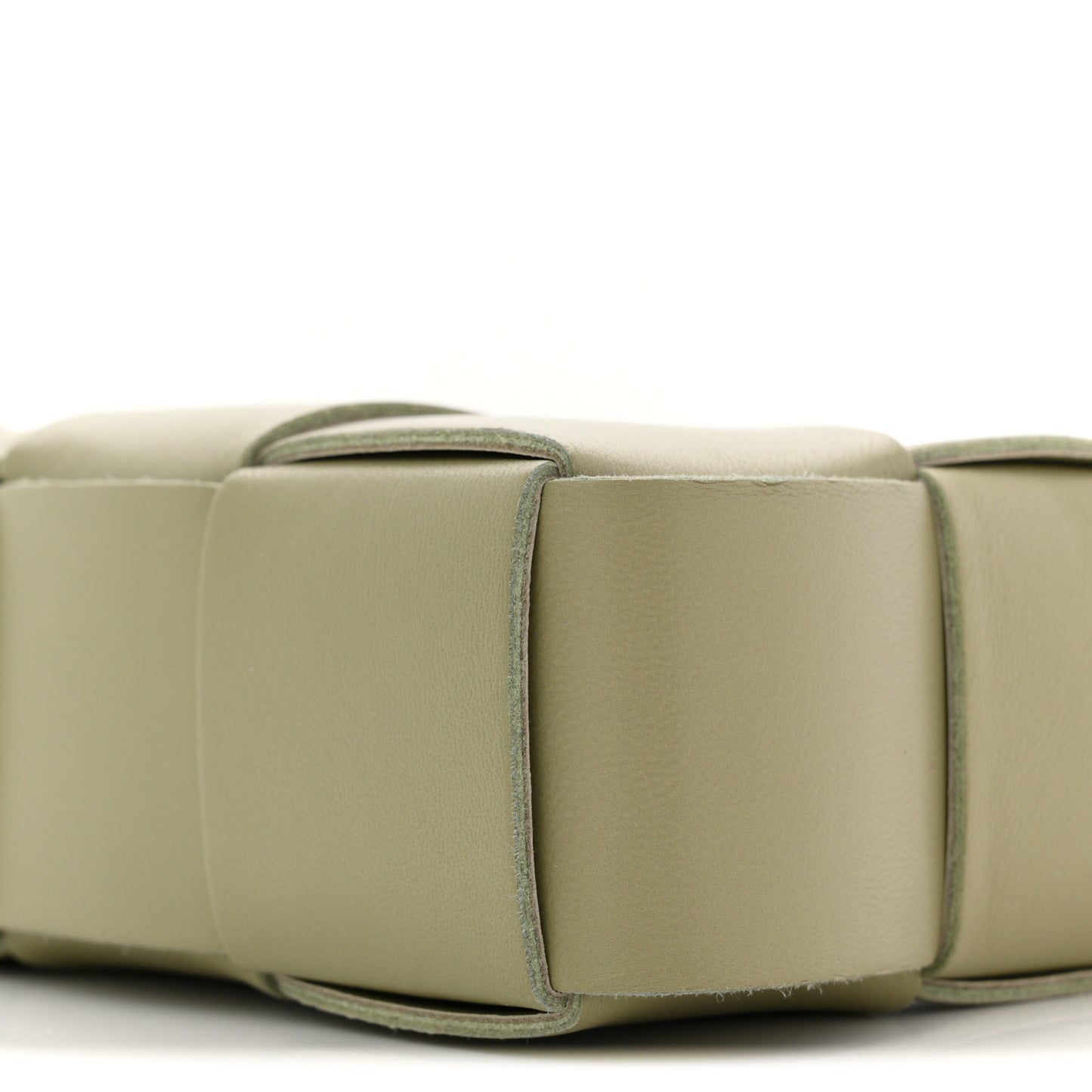 Calfskin Maxi Intrecciato Cassette Pouch On Strap Travertine