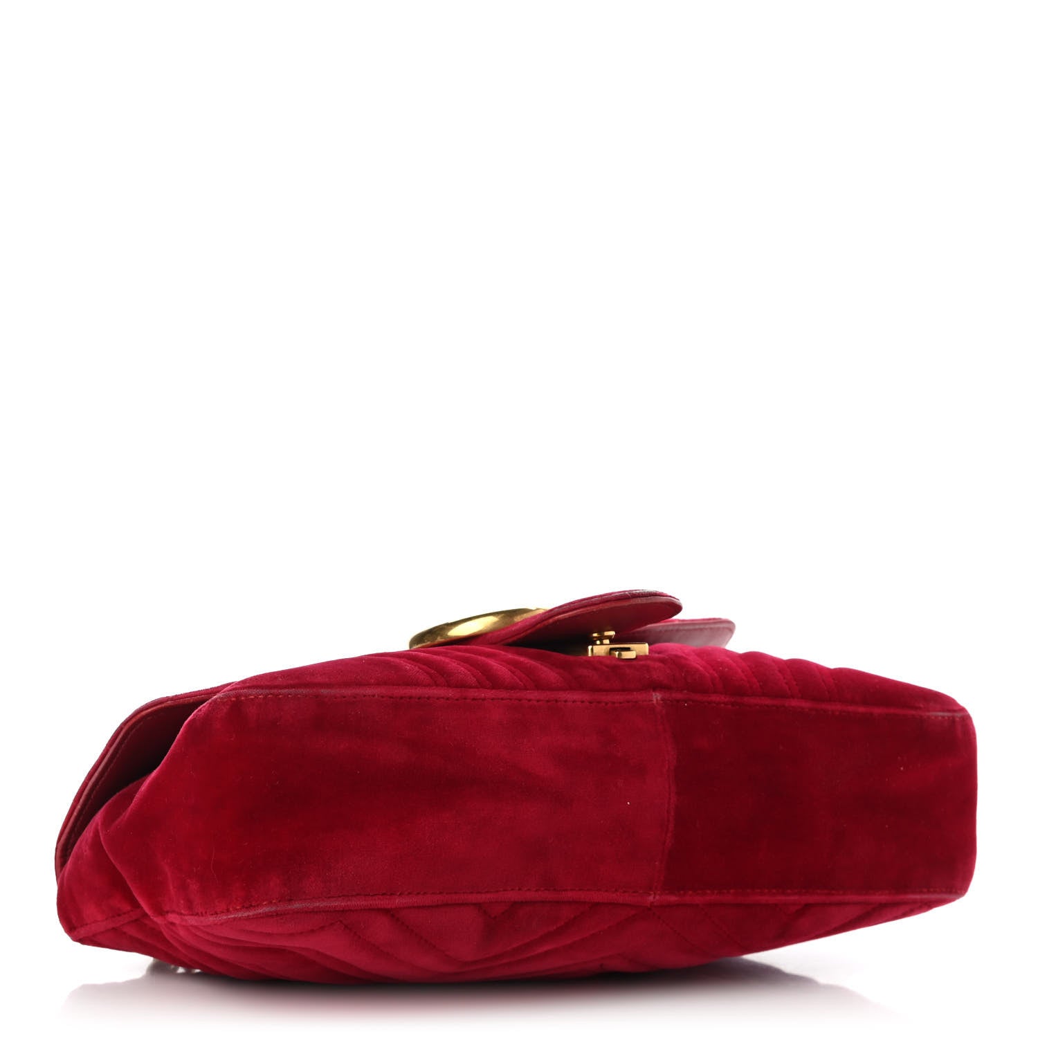 Gucci Velvet Matelasse Medium GG Marmont Shoulder Bag Hibiscus Red 4 of 15