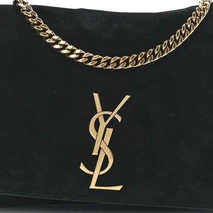 Saint Laurent Smooth Calfskin Suede Medium Reversible Monogram Kate Satchel Black 14 of 20
