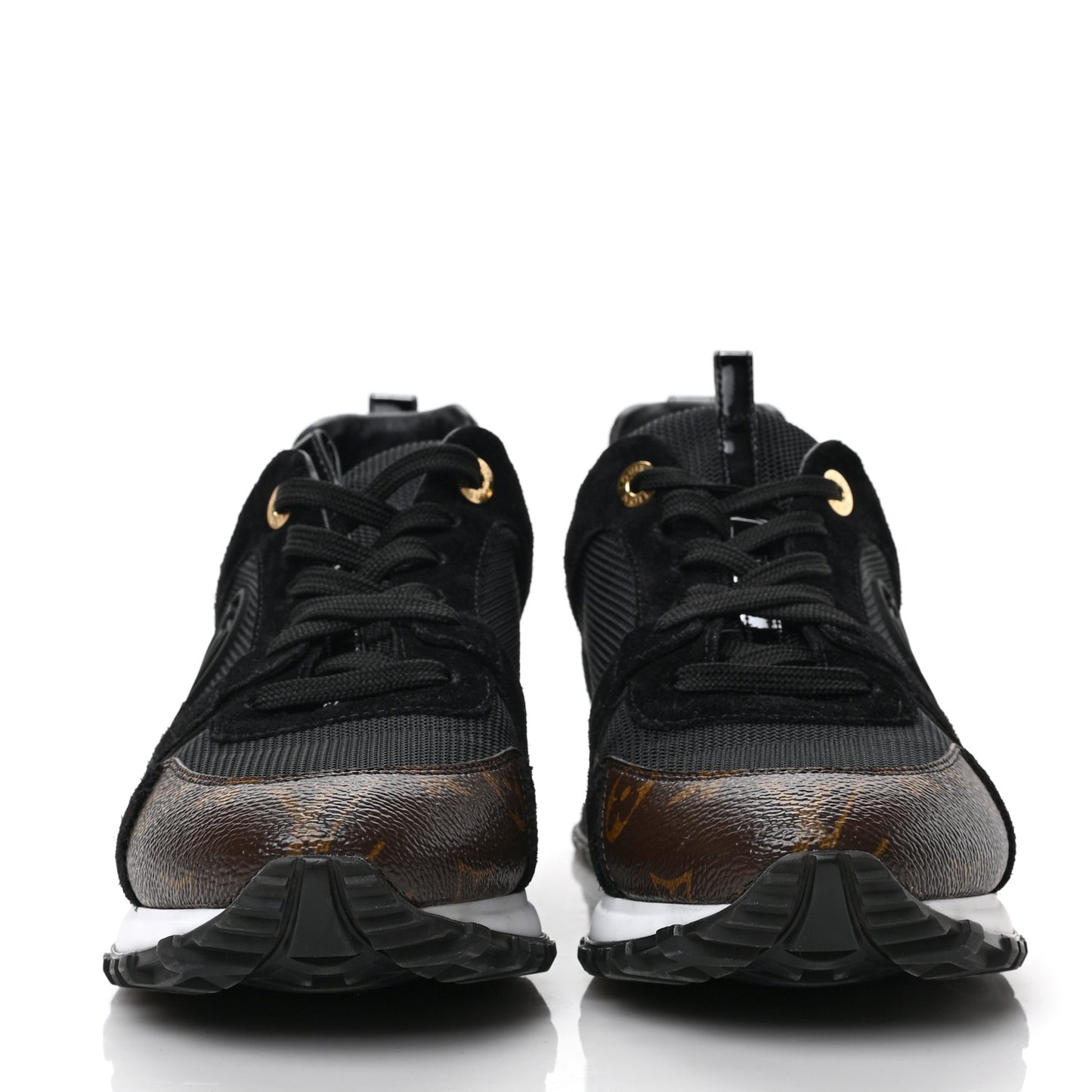 Suede Monogram Run Away Sneakers 39.5 Black