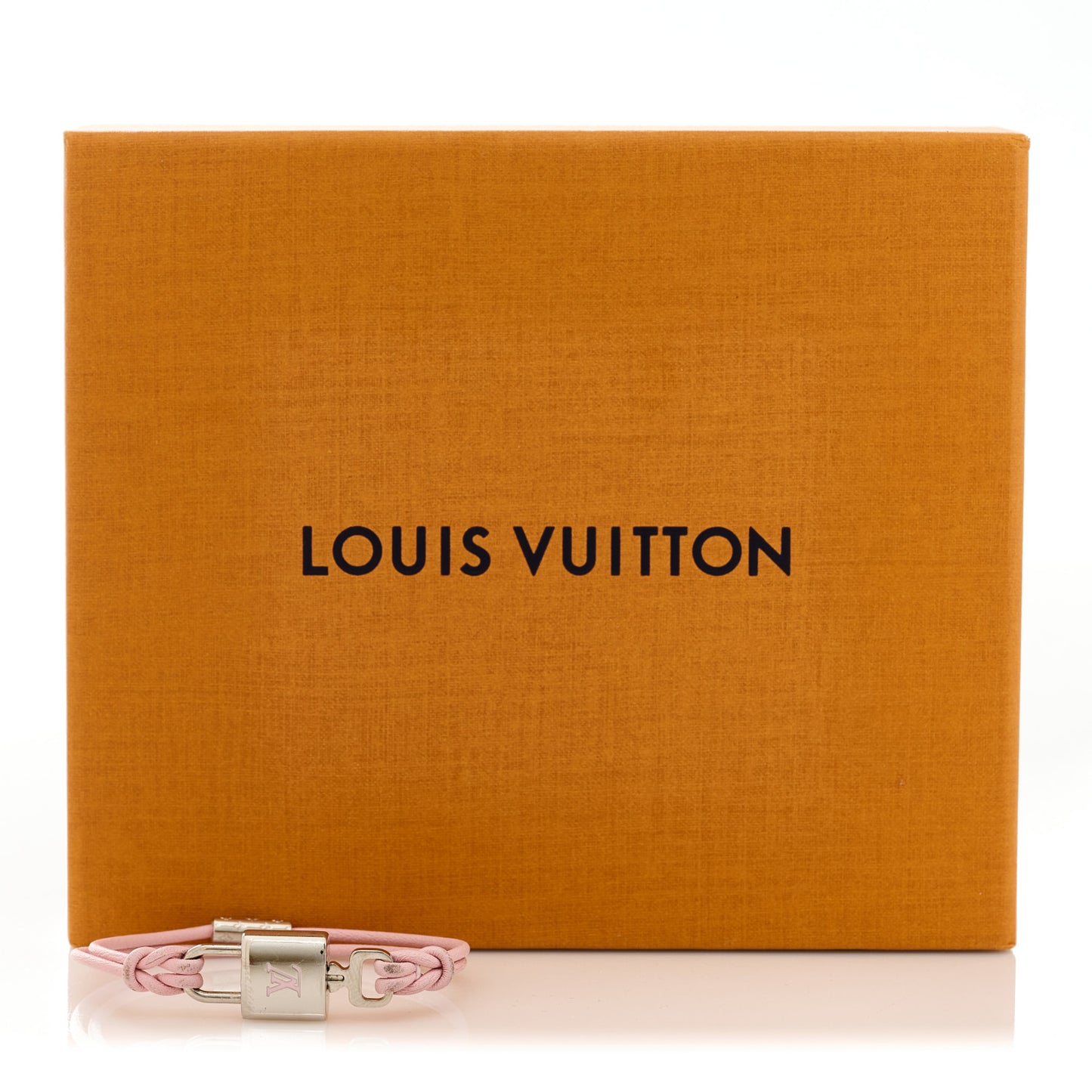Calfskin LV Padlock Bracelet Pink