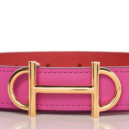 Hermes Swift Epsom 24mm Gamma Belt 75 Magnolia Rouge Casaque 4 of 8