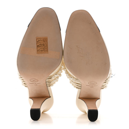 Chanel Lambskin Cap Toe CC Pearl Mule 36 Ivory Black 6 of 10