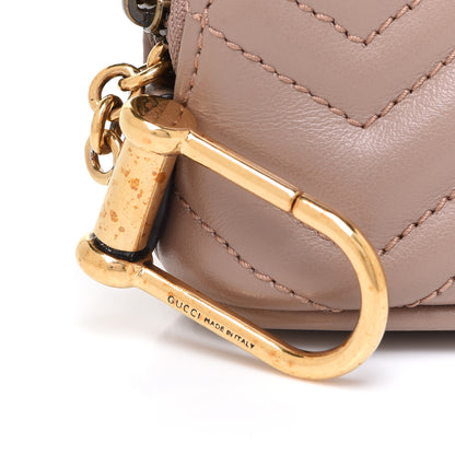 Gucci Calfskin Matelasse GG Marmont Key Pouch Porcelain Rose 8 of 9