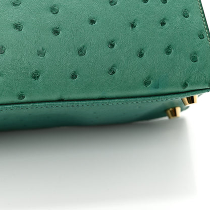 Hermes Ostrich Kelly Sellier 25 Vert Verone 15 of 18