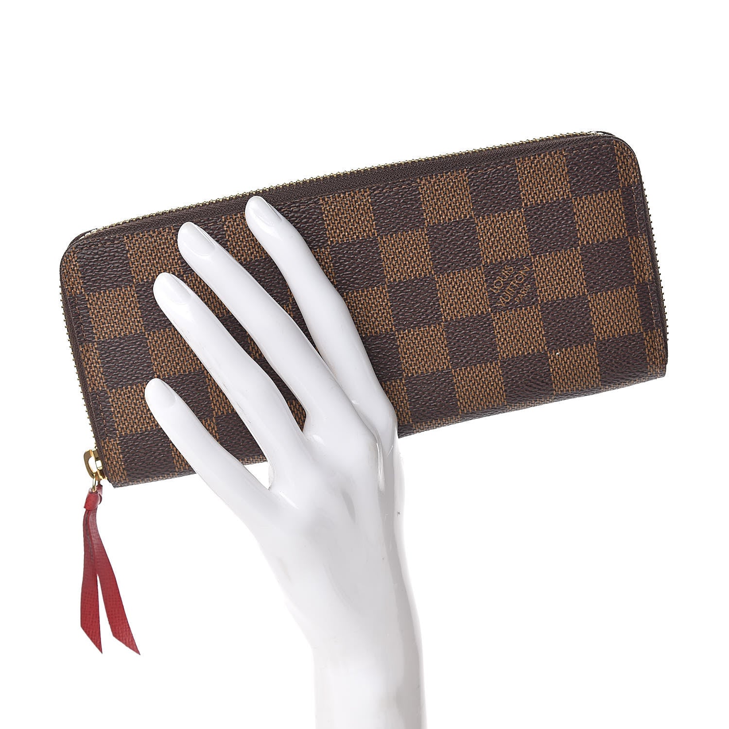 Louis Vuitton Damier Ebene Clemence Wallet Cherry 2 of 7