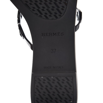 Hermes Rubber Chaine d'Ancre Rivage Sandals 37 Black 6 of 8