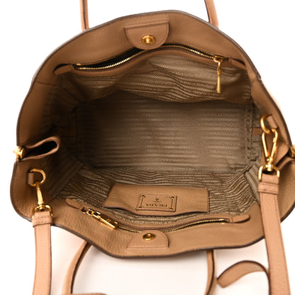 Prada Vitello Daino Front Pocket Shopping Tote Noisette 5 of 9