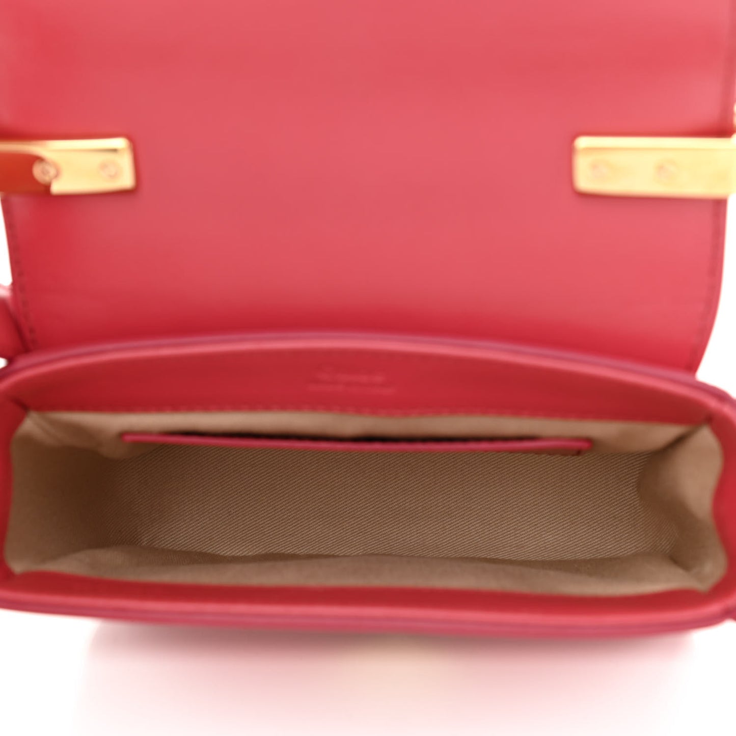 Shiny Calfskin Suede Mini C Double Carry Scarlet Pink