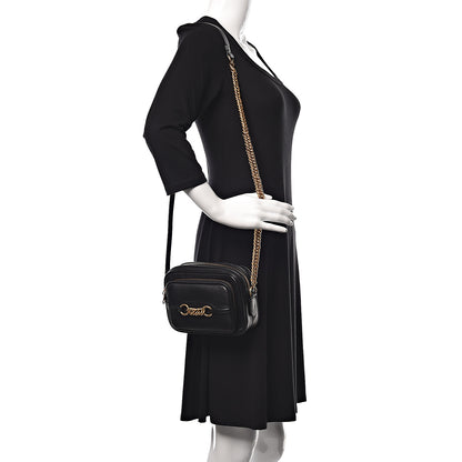 Burberry Smooth Calfskin 1983 Knight Check Link Camera Bag Black 2 of 10
