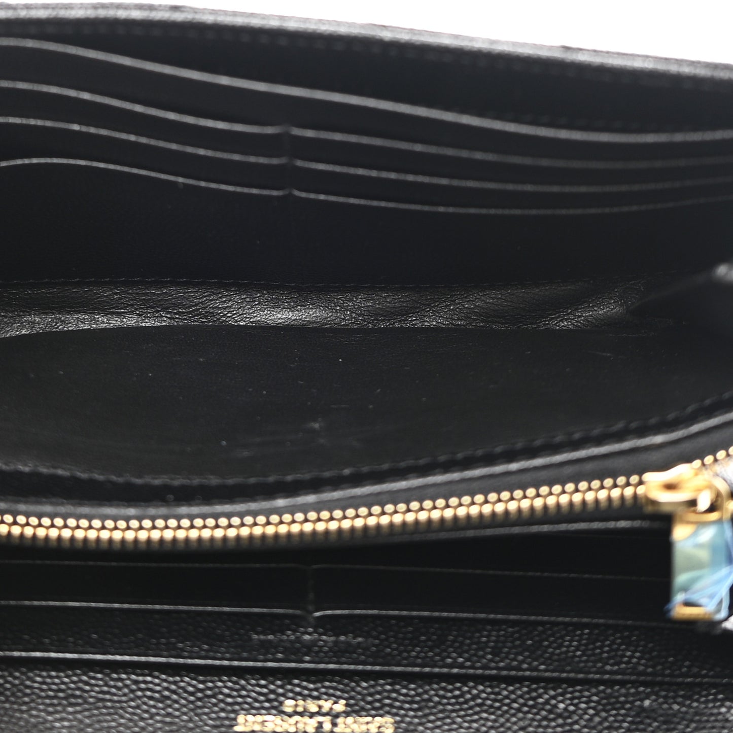 Grain De Poudre Matelasse Chevron Monogram Flap Wallet Black