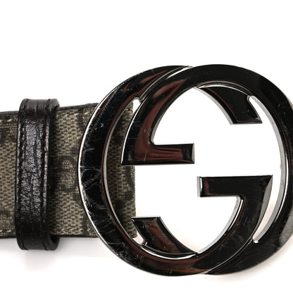 Gucci GG Supreme Monogram Calfskin Double G 80 32 Belt Beige Ebony New Acero 6 of 6