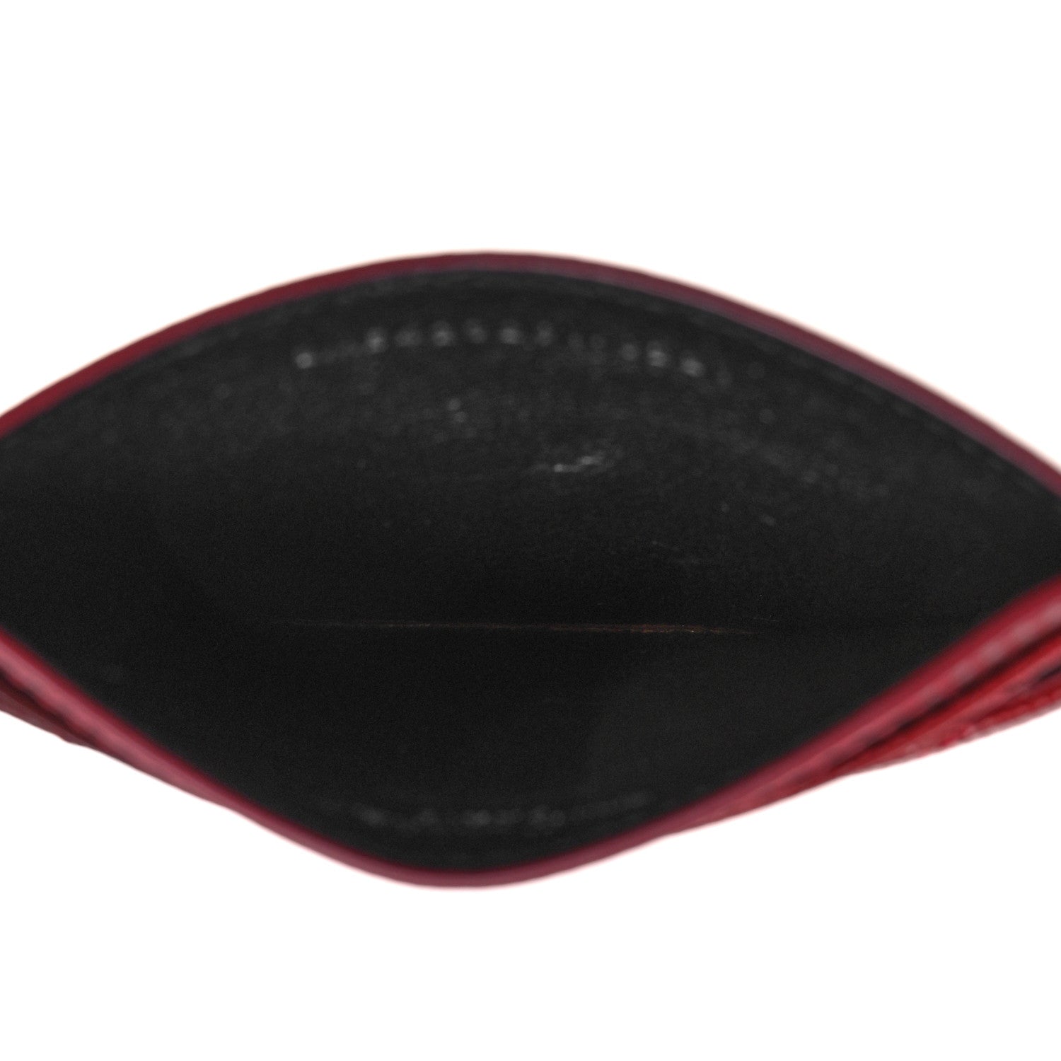 Saint Laurent Grain De Poudre Matelasse Chevron Monogram Credit Card Case Opyum Red 5 of 8