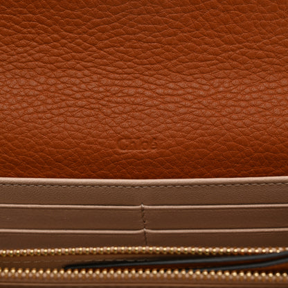 Chloe Calfskin Marcie Continental Flap Wallet Tan 6 of 7