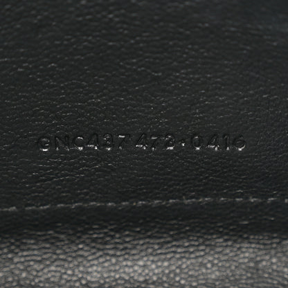 Saint Laurent Sheepskin Tri-Quilt Monogram Envelope Chain Wallet Black 7 of 12
