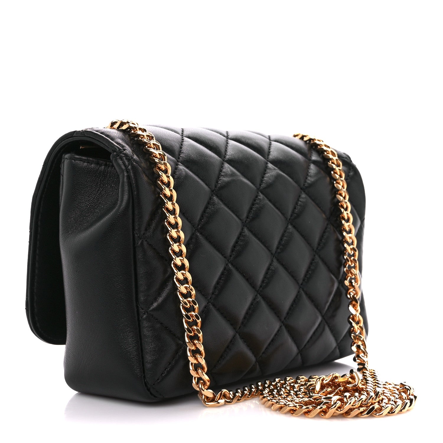 Versace Nappa Quilted Small Medusa Chain Crossbody Black 3 of 10