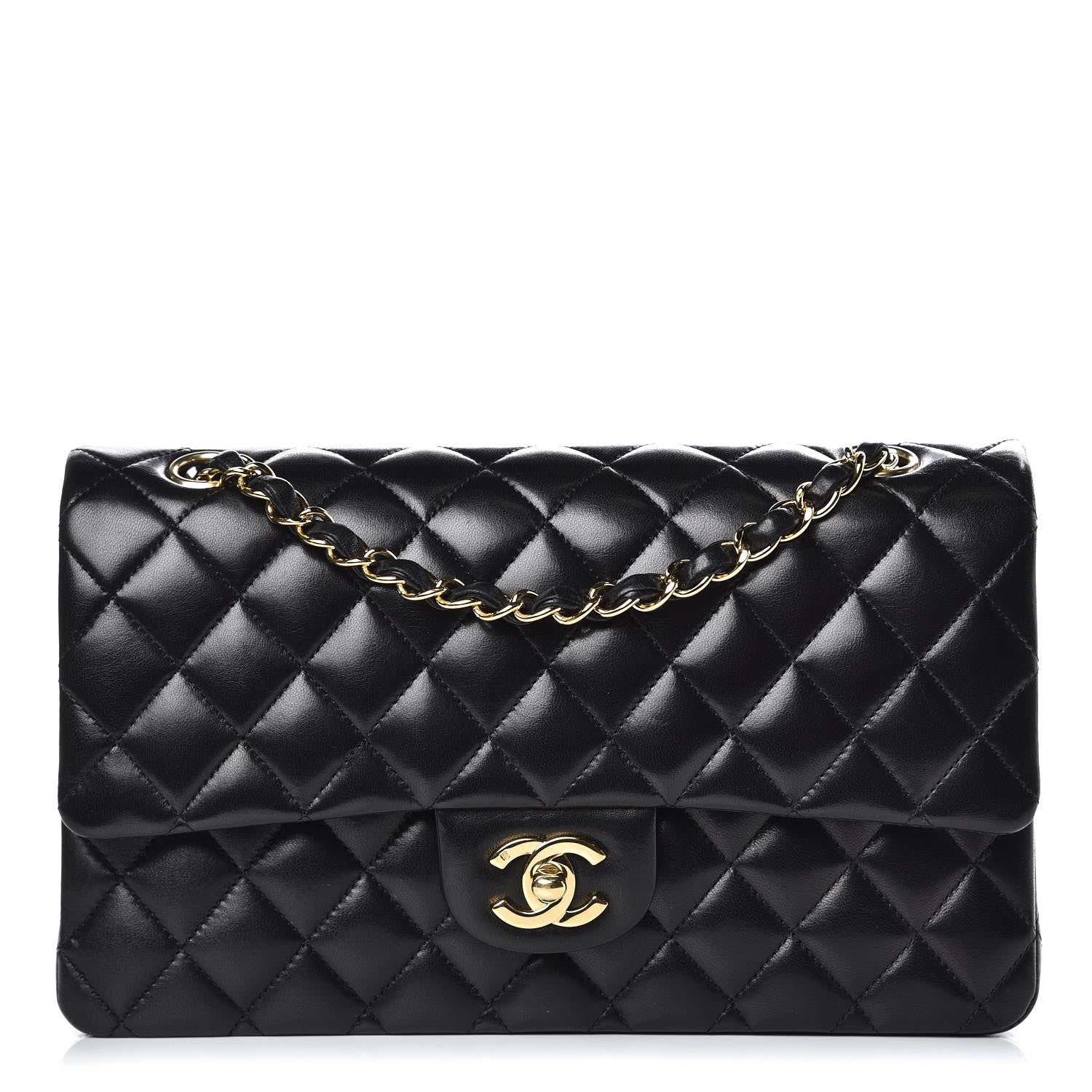 Chanel Lambskin Quilted Medium Double Flap Black 1 of 13