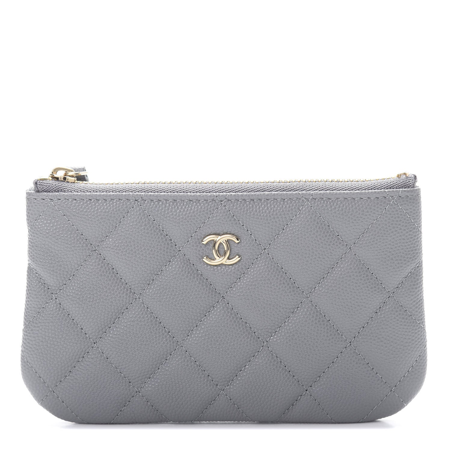 Chanel Caviar Quilted Small Cosmetic Case Grey 1 of 8