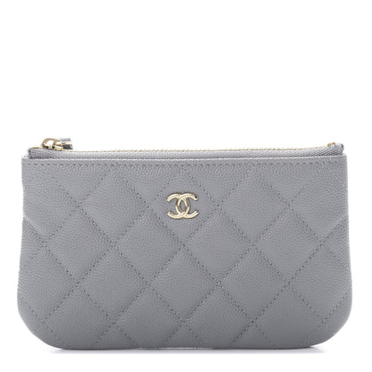 Chanel Caviar Quilted Small Cosmetic Case Grey 1 of 8