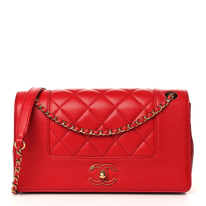 Chanel Sheepskin Quilted Medium Vintage Mademoiselle Flap Red 1 of 11