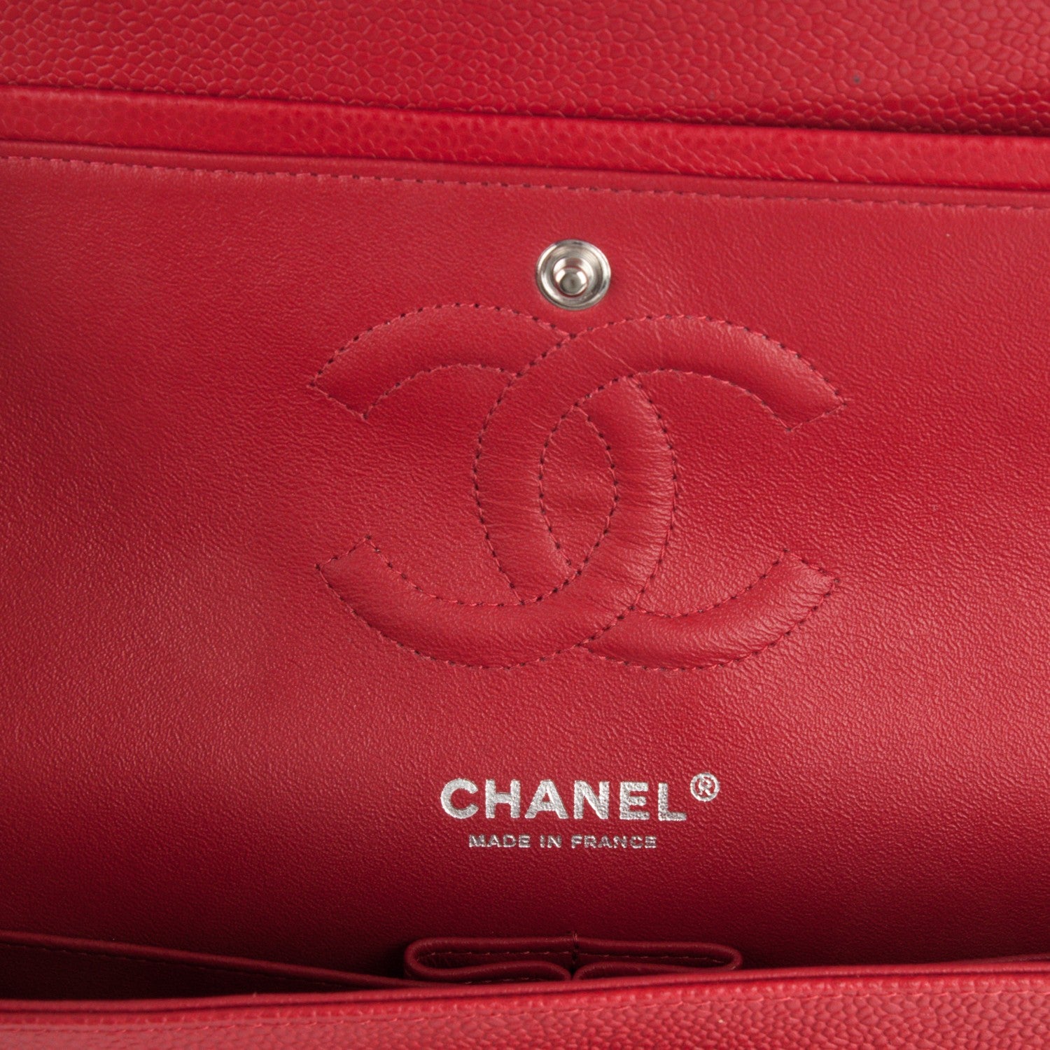 Chanel Caviar Quilted Medium Double Flap Red 7 of 8