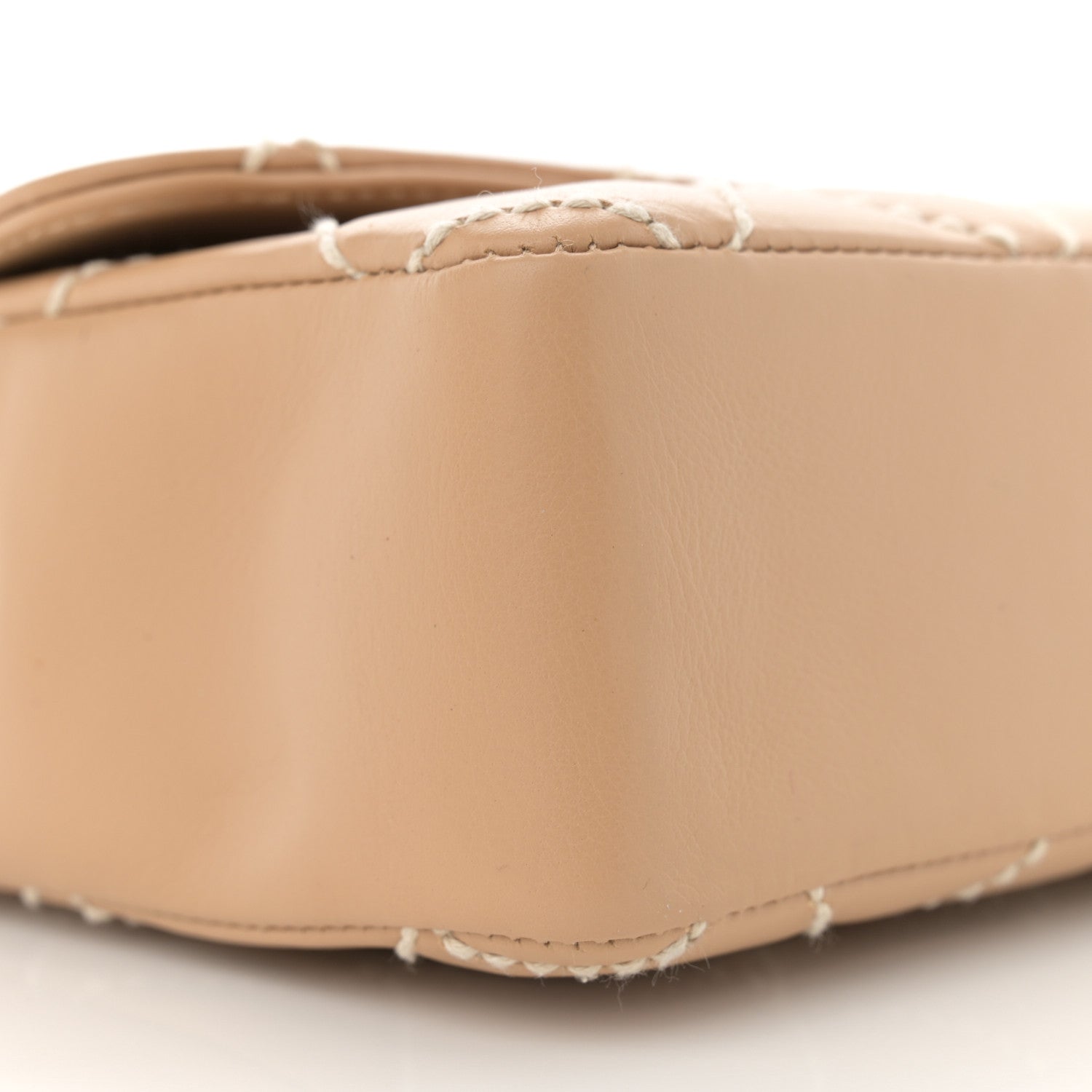 Chanel Calfskin Quilted Medium Wild Stitch Flap Beige 9 of 14
