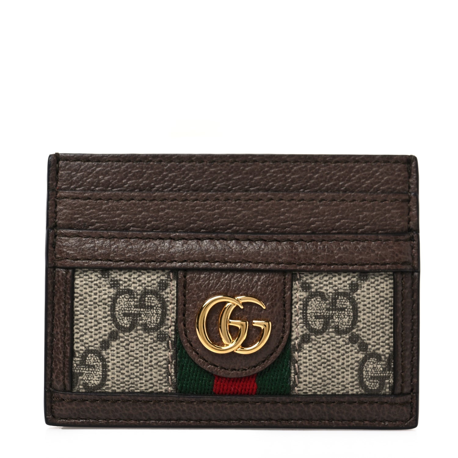 Gucci GG Supreme Monogram Ophidia Card Holder Brown 1 of 7