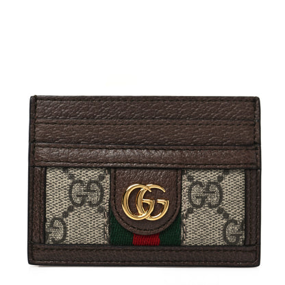Gucci GG Supreme Monogram Ophidia Card Holder Brown 1 of 7