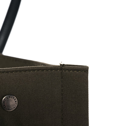 Saint Laurent Linen Calfskin Rive Gauche Tote Khaki 20 of 24