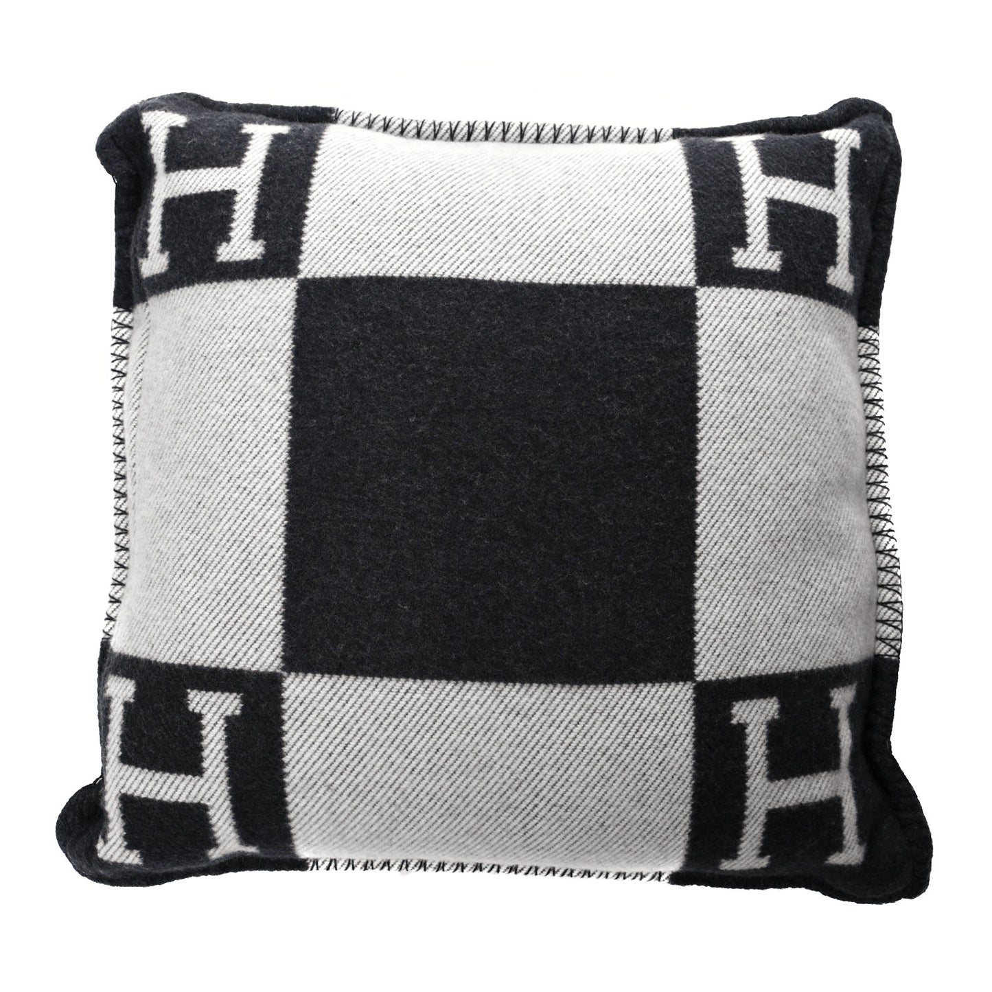 Wool Cashmere Avalon Pillow PM Ecru Gris Fonce