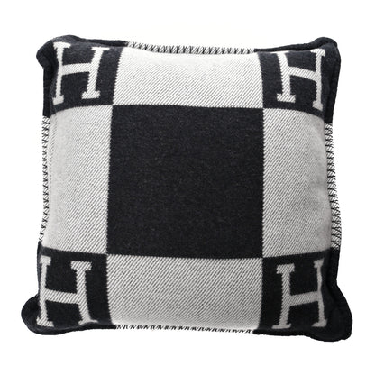 Hermes Wool Cashmere Avalon Pillow PM Ecru Gris Fonce 2 of 3