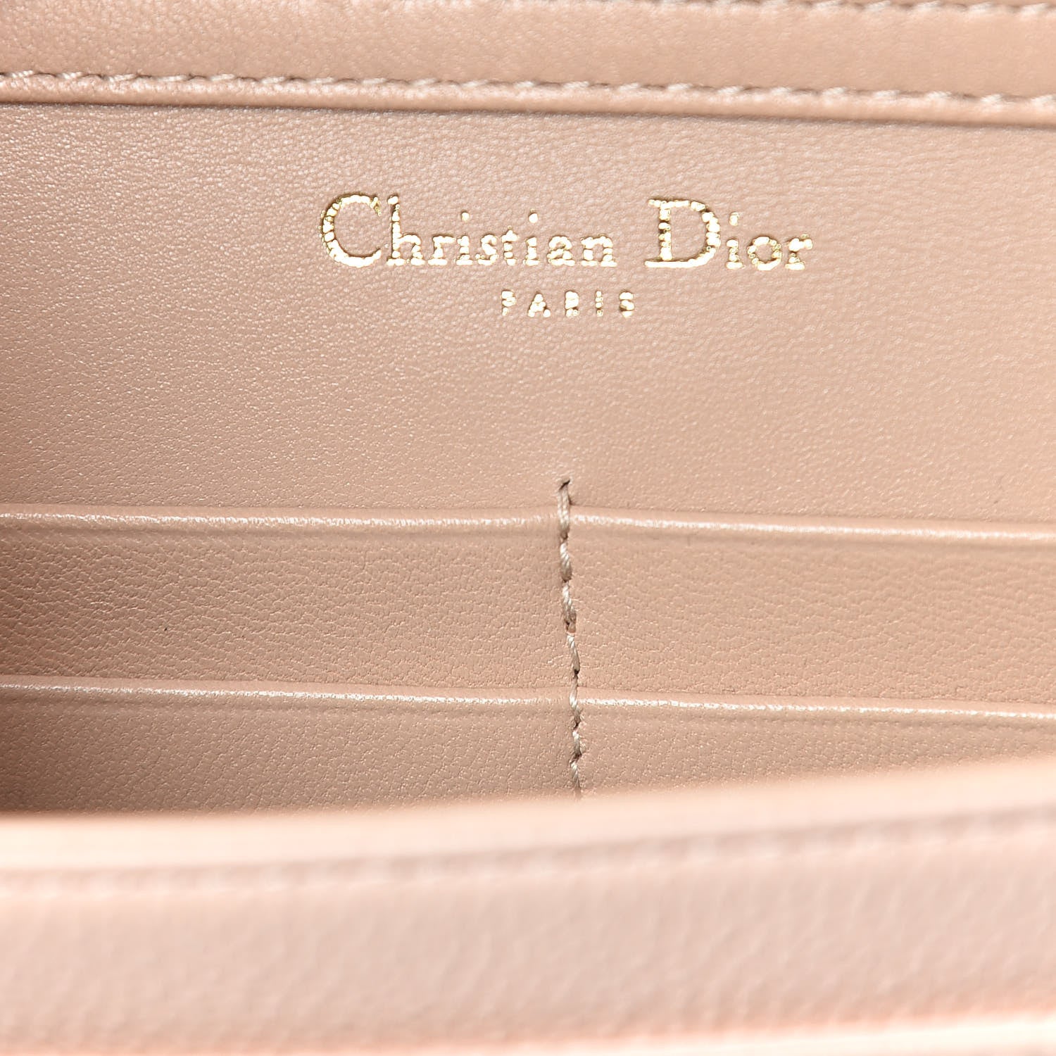Christian Dior Grained Calfskin Diorama Wallet on Chain Pouch Nude 8 of 10