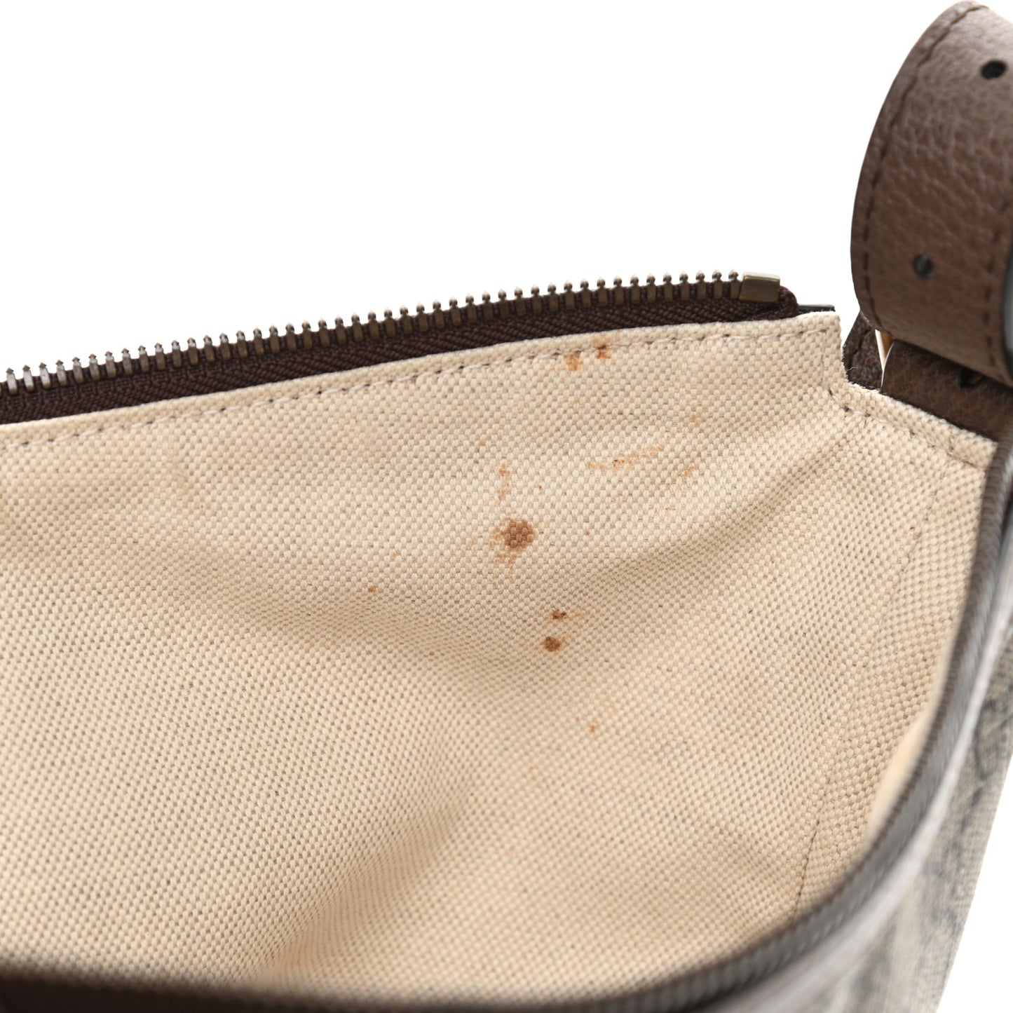 GG Supreme Monogram Web Small Ophidia Half Moon Hobo Brown
