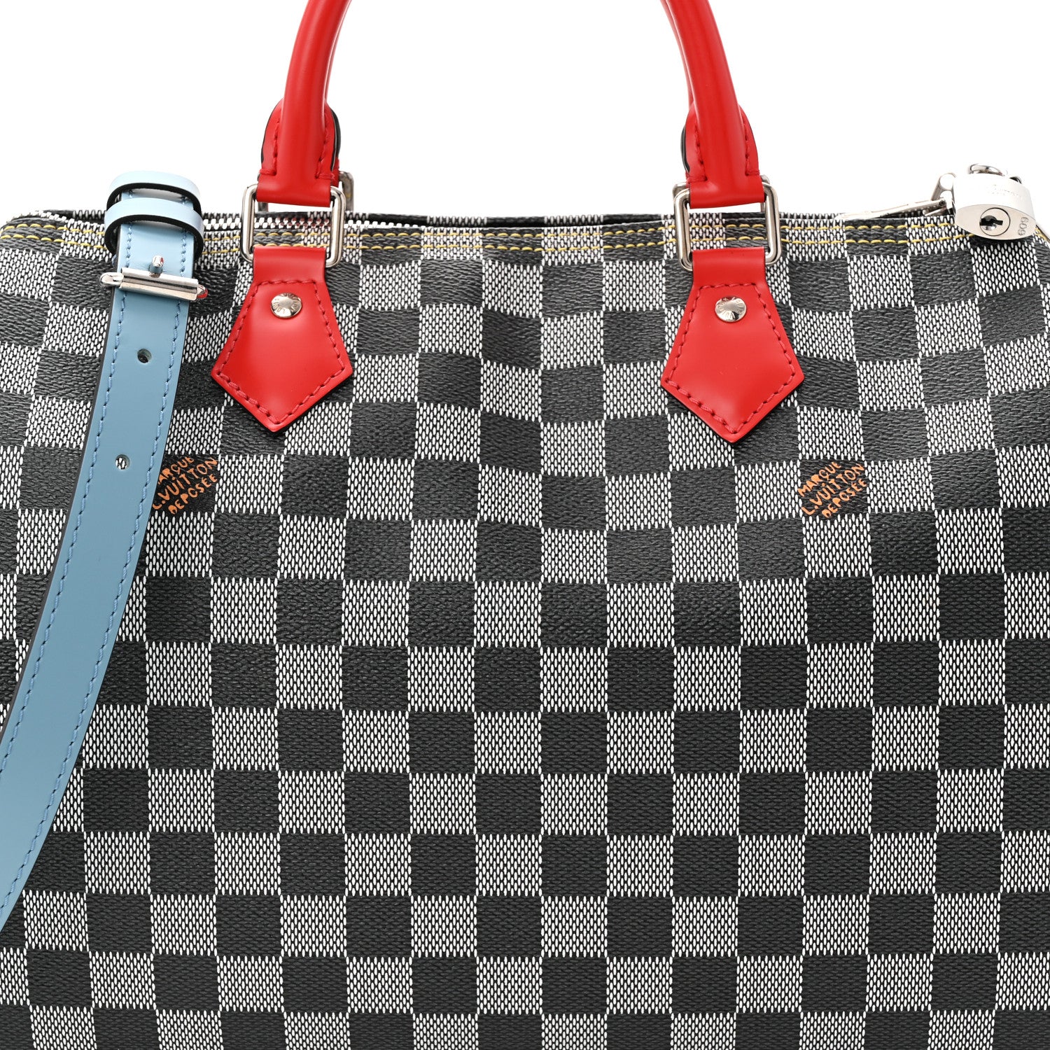 Louis Vuitton Damier Speedy Bandouliere 30 Black White 8 of 10