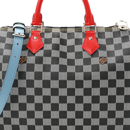 Louis Vuitton Damier Speedy Bandouliere 30 Black White 8 of 10